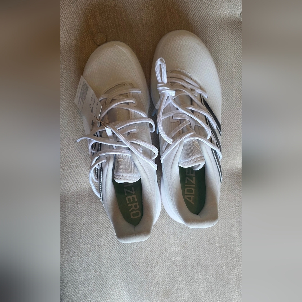 Adidas Adizero White Sneakers with Black Stripes